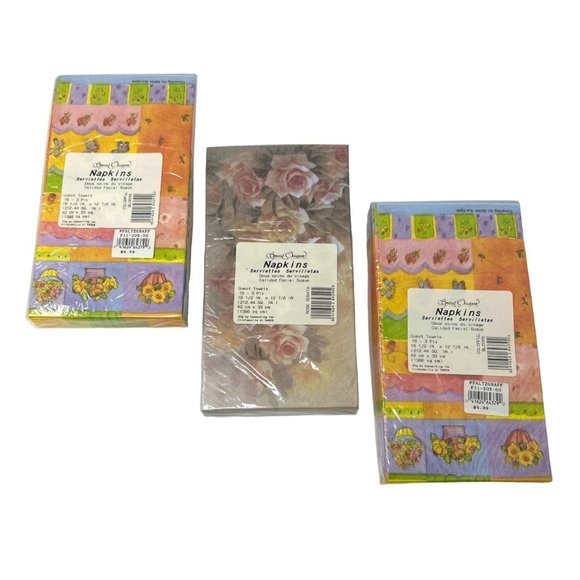 Pfaltzgraff Guest Towels - 1 Rose Sonata, 2 Colorful Blooms - Picture 3 of 5